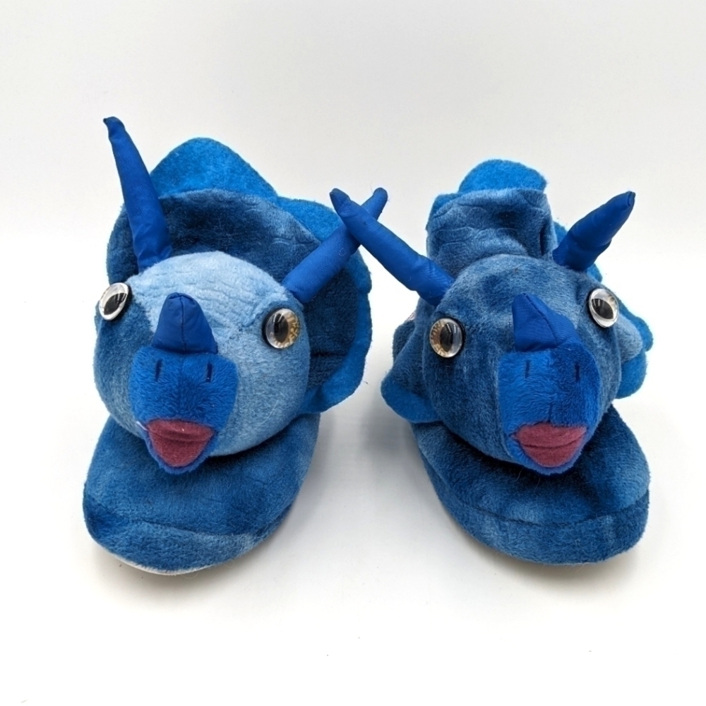 Build A Bear Dinosaur Blue Slippers 10T 11T